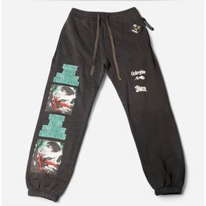 Civil Regime Joker Graphic Black Jogger Pants Men's Size M Cotton Fleece